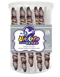 Mini Unicorn Pops Spiral Twist Tutti Frutti Silver 6.5" Lollipop 24ct